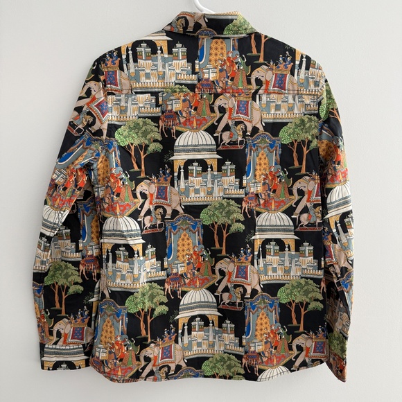 J MCLAUGHLIN LOIS SHIRT POPLIN PALACE STRETCH COTTON ELEPHANT ASIAN MOTIF S - Picture 6 of 11